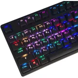 Amsixo Mechanische Tastatur mit 104 Tasten, ABS-Hintergrundbeleuchtung, russisch-koreanisch, transparent, für mechanische 87/104 Milo Russische Tastenkappen-Set