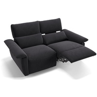 Sofanella 2-Sitzer Stoff Merida, Relaxsofa, Designsofa, Designer Couch, Italienisches Sofa, 2er Sofa schwarz