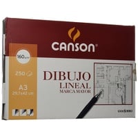 Canson Gvarro Zeichenpapier, linear, A3, 160 g, Packung mit 250 Blatt