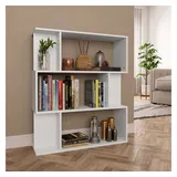 vidaXL Bücherregal/Raumteiler Weiß 80x24x96 cm Holzwerkstoff