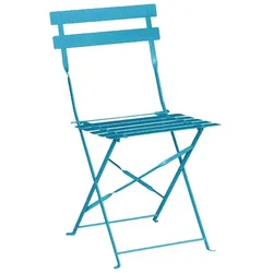 Gastronoble Bolero klappbare Terrassenstühle | Stahl | azurblau | 4 Stühle