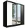 A&J MöbelLand Schiebetürenschrank DUO 200 x 215 x 59,5 cm Weiß/Schwarz