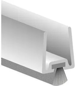 ELLEN Glastürprofil GDP m. weich. PP-bürste Alu silber, L2250, TS 10