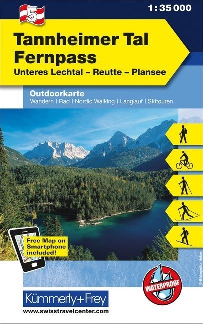 Kümmerly+Frey Outdoorkarte Österreich - Tannheimer Tal  Fernpass  Karte (im Sinne von Landkarte)