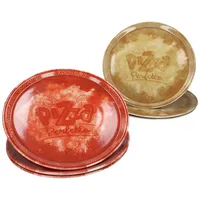 6tlg Set Perfetto Pizzateller Ø31,5 cm Porzellan Rot Gelb Servier-Platte groß