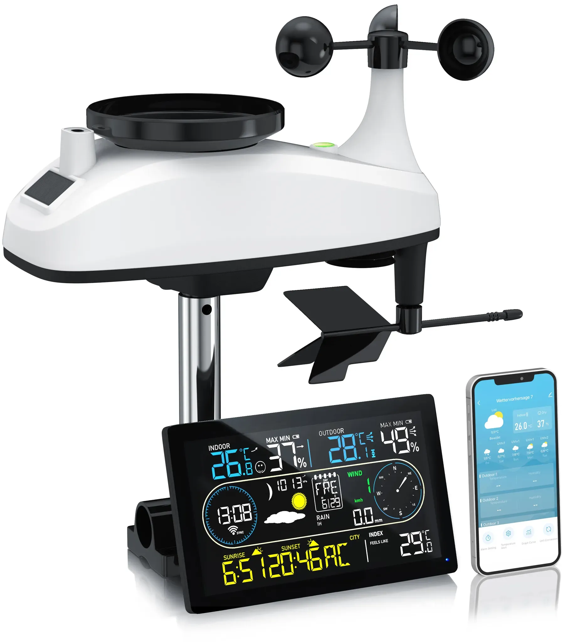 Profi  WLAN Wetterstation mit 7-in-1 Sensor