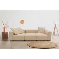 RAUM.ID Big-Sofa »Gerrid«, Cord-Bezug, bestehend aus Modulen: 2 Eck- und ein Mittelelement beige
