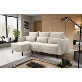 Kaiser Möbel Ecksofa Selio mit Schlaffunktion und Bettzeugcontainer Ecru Links