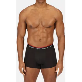 Reebok Trunk REEBOK "REDGRAVE", Herren, Gr. XL (7), schwarz, Obermaterial: 92% Polyester, 8% Elasthan, bedruckt, unifarben, eng, Unterhosen, basic, bequem, atmungsaktiv, mit Logo, breiter Bund