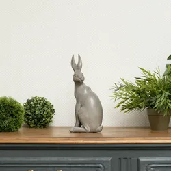 Moritz Dekofigur Figur Dekoration Hase Kaninchen Polyresin Shabby Antik Stil H 30,5 cm