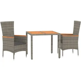 vidaXL Garten-Essgruppe 3-tlg. Grau
