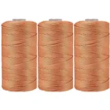 3 Stücke 1.5mm Polyester Garn,MoreChioce Polypropylen-Kordel Makramee-Kordel Makramee Seil Häkelgarn Makramee Garn Polyester Macrame Cord Häkeltasche Kordel für Strickwaren,Gold #A