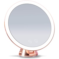 Fancii wiederaufladbarer Vergrößerungsspiegel mit 3 dimmbaren LED Lichteinstellungen, 10 facher Vergrößerung, Starker Saugnapf, 20cm beleuchteter Make-Up Kosmetikspiegel mit Blendfreier Licht