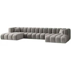kaiser möbel Ecksofa, U-from, Sofa Grand U XL modular stoff Salvador Grau - Grau