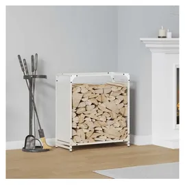 vidaXL Kaminholzregal Kaltgewalzter Stahl 60 x 28 x 65 cm Weiß