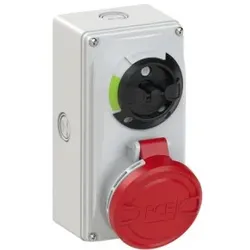 PCE 6124-6k CEE-Steckdose abschaltbar kompakt 32A 4p 6h IP44/IP54 Knock Out 61246k