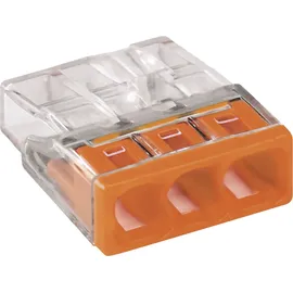 WAGO Dosenklemme starr: 0.5-2.5 mm2 Polzahl (num): 3 Transparent, Orange