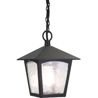 Elstead Lighting Pendellampe Außenleuchte Kettenlaterne ALU Glas Veranda Hängeleuchte