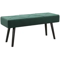 Homcom Sitzbank Bettbank Samt Grün 100 x 36 x 45 cm