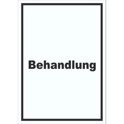 Behandlung Schild mit Text Behandlungsraum hochkant A1 (594x841mm)