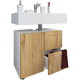 VCM Waschbeckenunterschrank Flandu 61 x 51 x 32 cm Weiß/Honigeiche