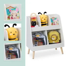 Relaxdays Kinderregal Relaxdays 66 x 60 x 30 cm Kiefer weiß