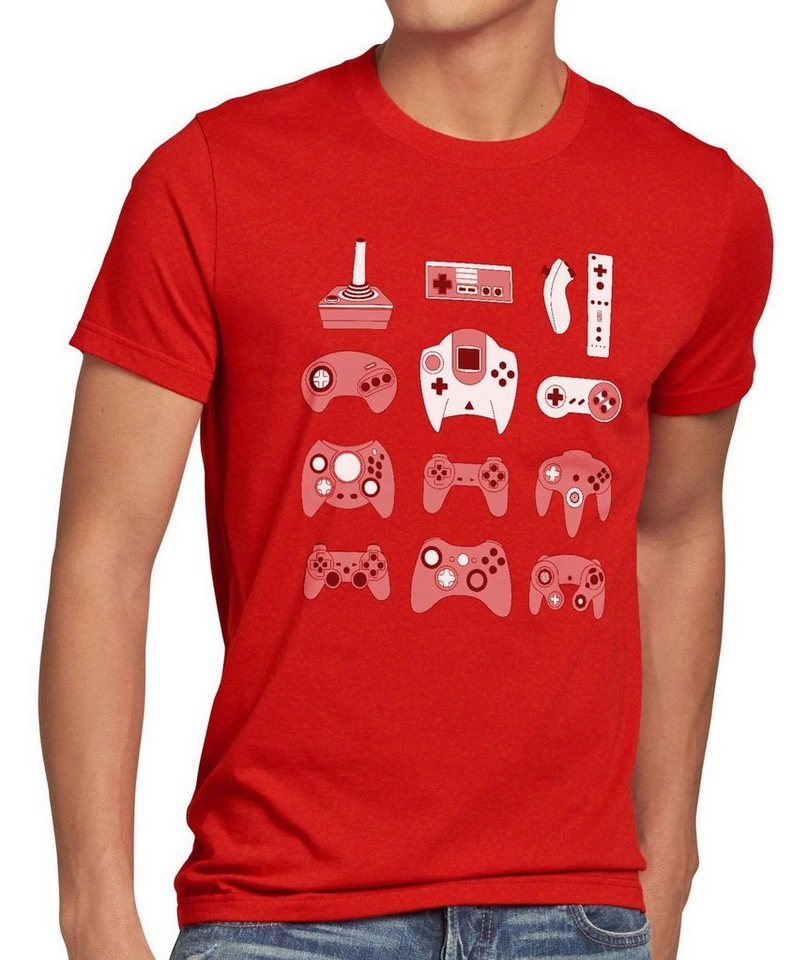 style3 Print-Shirt Herren T-Shirt Gamer super nintendo kart nes snes zelda mario sega sonic wii switch ps4 rot XL