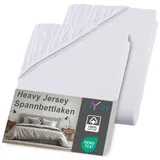 nyvi Spannbettlaken DreamScience Heavy Jersey 120 x 200 - 130 x 200 cm weiß 2 St.