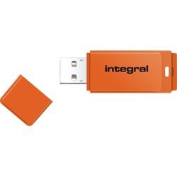 Integral 16GB USB2.0 DRIVE NEON ORANGE INTEGRAL (16 GB, USB A), USB Stick, Orange
