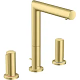 Hansgrohe Axor Uno 3-Loch Waschtischarmatur 200 mit Zerogriffen Zugstangen-Ablaufgarnitur brushed brass