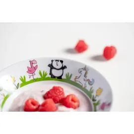 LEONARDO Bambini Kindergeschirr-Set 3-tlg. Einhorn/Panda/Flamingo bunt