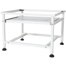 DELUKE® Waschmaschinen Untergestell mit Ablagefach MART - Stahl, für 150kg Universal Waschmaschinen Unterschrank Waschmaschinen Sockel Trockner Weiß