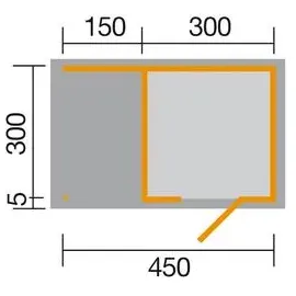 Weka Avellino 2 4,50 x 3,00 m natur mit Anbau