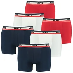 Levis Herren Sportswear Logo Boxer Brief 6er 9er 12er Multipack in M Weiß / Blau / Rot