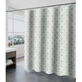 GONOVE Duschvorhang für Badezimmer 240 x 200 cm Schimmelresistent Dicke Polyester Stoff Geometrisch Duschvorhang Liner Wasserdichter Langer Badevorhang mit Haken, waschbar und gewogen Saum