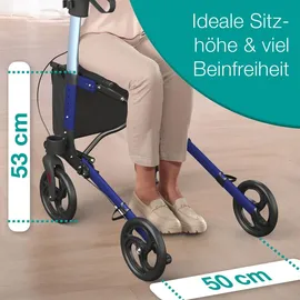 eloneo Leichtgewicht Rollator mit Sitz blau