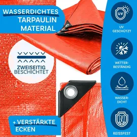 Floordirekt Abdeckplane 6 x 10 m Orange