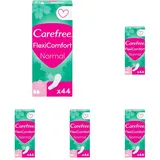 Carefree Slipeinlagen FlexiComfort Normal mit leichtem Duft, flexibel & ultradünn für ein langanhaltendes Frischegefühl, Größe Normal, 44 Stück (Packung mit 5)