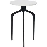 Beliani Beistelltisch Marmor Schwarz, / Weiß,