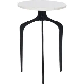 Beliani Beistelltisch Marmor Schwarz, / Weiß,