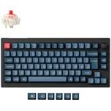 Keychron V1 Max, Gaming-Tastatur - schwarz/blaugrau, DE-Layout, Gateron Jupiter Red, Hot-Swap, RGB