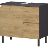 Germania Waschbeckenunterschrank 60 x 56 x 34 cm Grau/Eiche