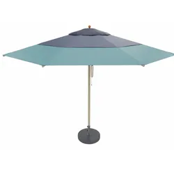 Schirm Klassiker Breeze Ø350 cm Marine/Taubenblau/Wasserblau mit Flaschenzug, Oh...