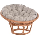 Krines Home XXL-Sessel Papasansessel XXL mit Kissen Relax Papasan Chair (120cm), Natur Rattan Liegesessel braun