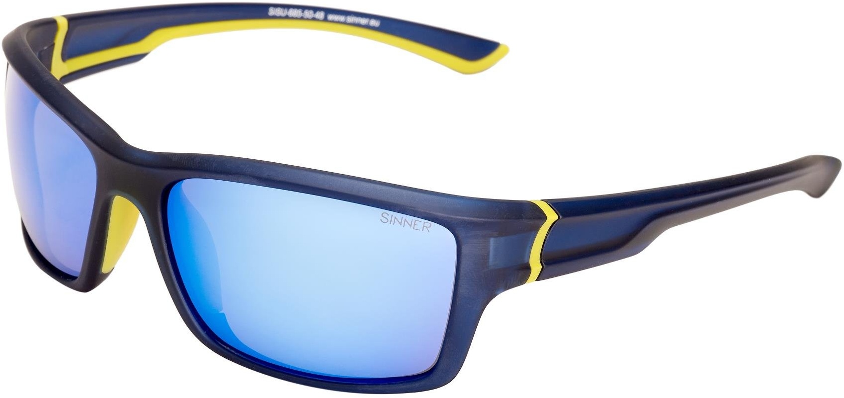 SINNER Erwachsene Sonnenbrille Cayo Sportbril Polycarbonat, Blau / Gelb, SISU-685-50-48
