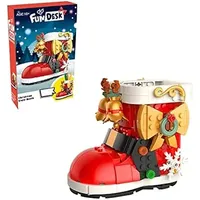 Adventskalender 2023 für Kinder Erwachsene, Weihnachtskalender Kinder, Weihnachten Schneestiefel Dekoration Weihnachtskalender Konstruktionsspielzeug, MOC Klemmbausteine Kompatibel mit Großen Marken