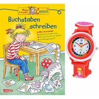 Kinder Armbanduhr + Lernbuch Conni Buchstaben schreiben Mädchen - Pack BU KAU/1