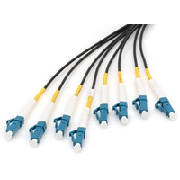 Digitus Vorkonfektionierte Glasfaser Universal Breakout Kabel, Singlemode OS2, 8 Fasern, LC/UPC - LC/UPC