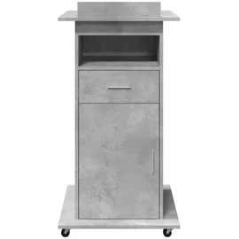 vidaXL Rednerpult mit Rollen Schublade Betongrau 55x55x107 cm