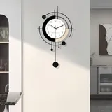 Kreative, Moderne Wanduhr, Metall + Holz, Dekorative, Minimalistische, Geräuschlose Wanduhr, Riesige Pendeluhr Im Art-deco-stil Für Wohnzimmer, Schlafzimmer, Büro, Küche, Arbeitszimmer (klein)